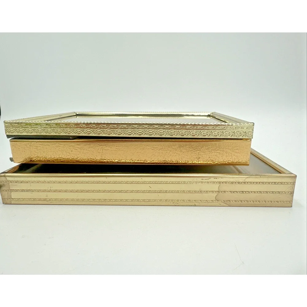 3 Vintage Gold Ornate Picture Frames 5x7 2 Shadow Box Style One Normal